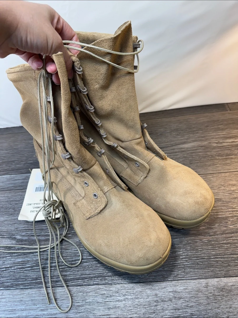 Belleville Suede Lace-Up Military Men's Boots in Tan size 14D